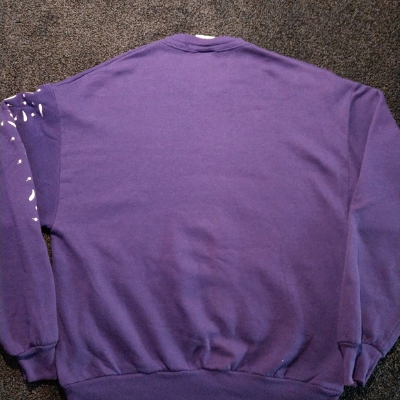 '90s beautiful flowers crewneck USA made Morning Sun Jerzees purple - Picture 8 of 9